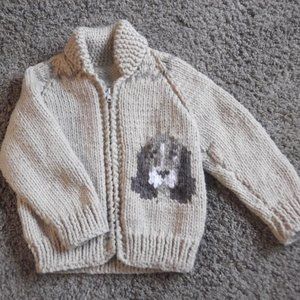 NWOT Hand-made child's puppy design sweater